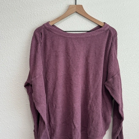 J. Jill Women's Large Tall Oversized Waffle Knit Sweater Dusty Pink Mauve Cotton - Picture 4 of 9